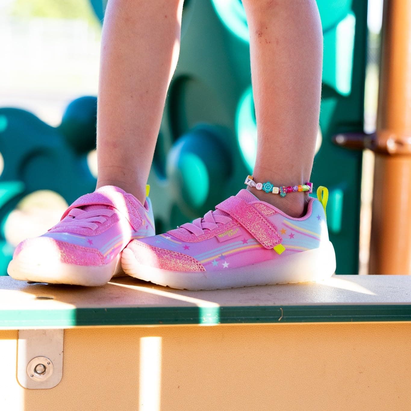 Western Chief Kids Lighted Flash Feet Sneakers – Breathable Mesh Shoes with Flashing Lights, Adjustable Strap, and Slip-Resistant Outsole for Active Boys and Girls, Pink, 1 | Sneakers thumbnail 2