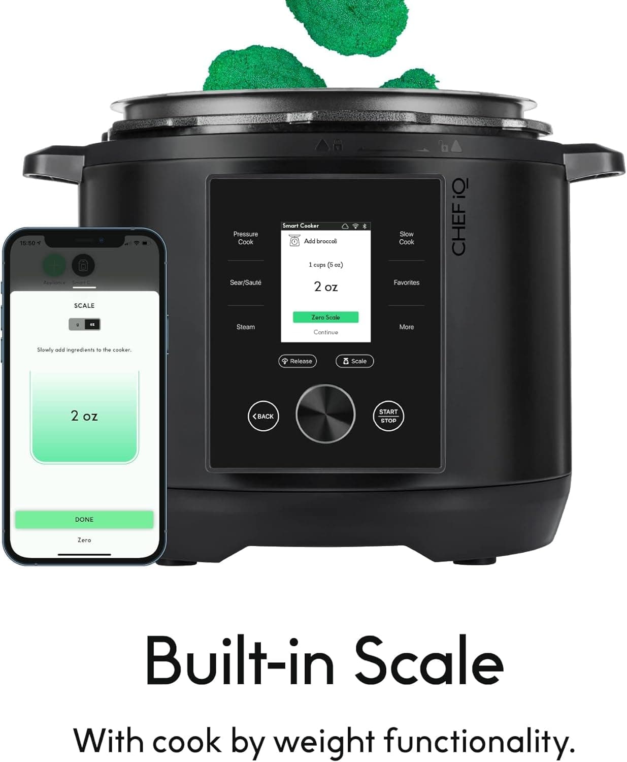 CHEF iQ Smart Pressure Cooker with WiFi and Built-in Scale - Easy-to-Use 10-in-1 Multicooker with 500+ Guided Recipes - Rice Cooker, Slow Cooker, Instant Meals for Foodies - 6 Quart - Family Size: Home &amp; Kitchen thumbnail 5