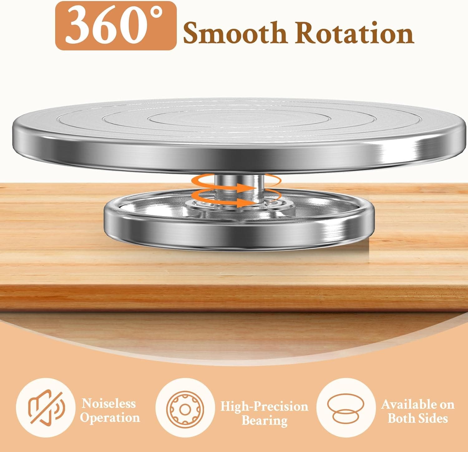 Yncotte Pottery Wheel, 7 Inch Sculpting Wheel Double-Sided Banding Wheel Pottery Turntable Aluminium Alloy Metal Rotating with Ball Bearings for Ceramics Clay Model Making Cake Decor Paint Spraying thumbnail 3