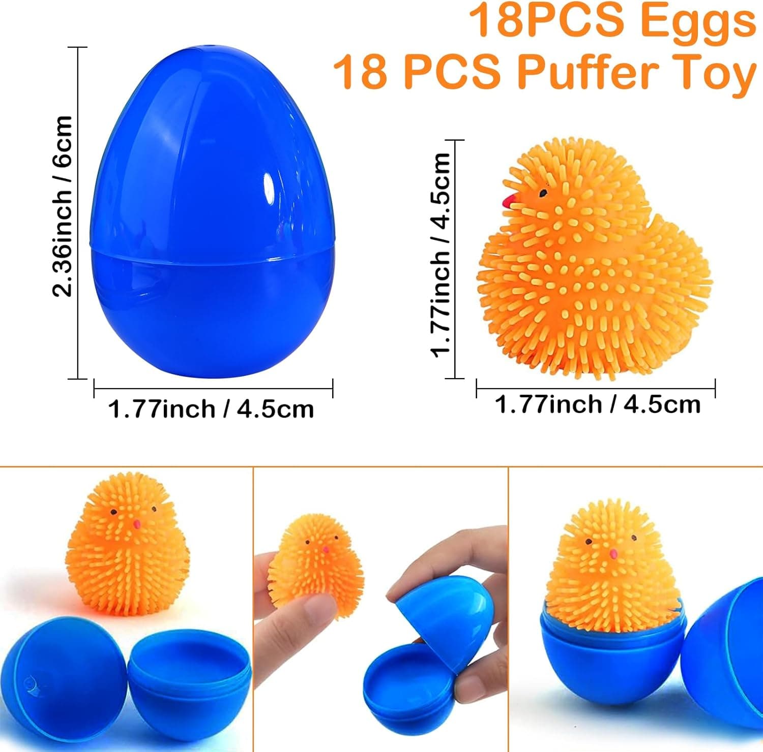 18 Pack Easter Eggs with LED Chick Puffer Balls thumbnail 3