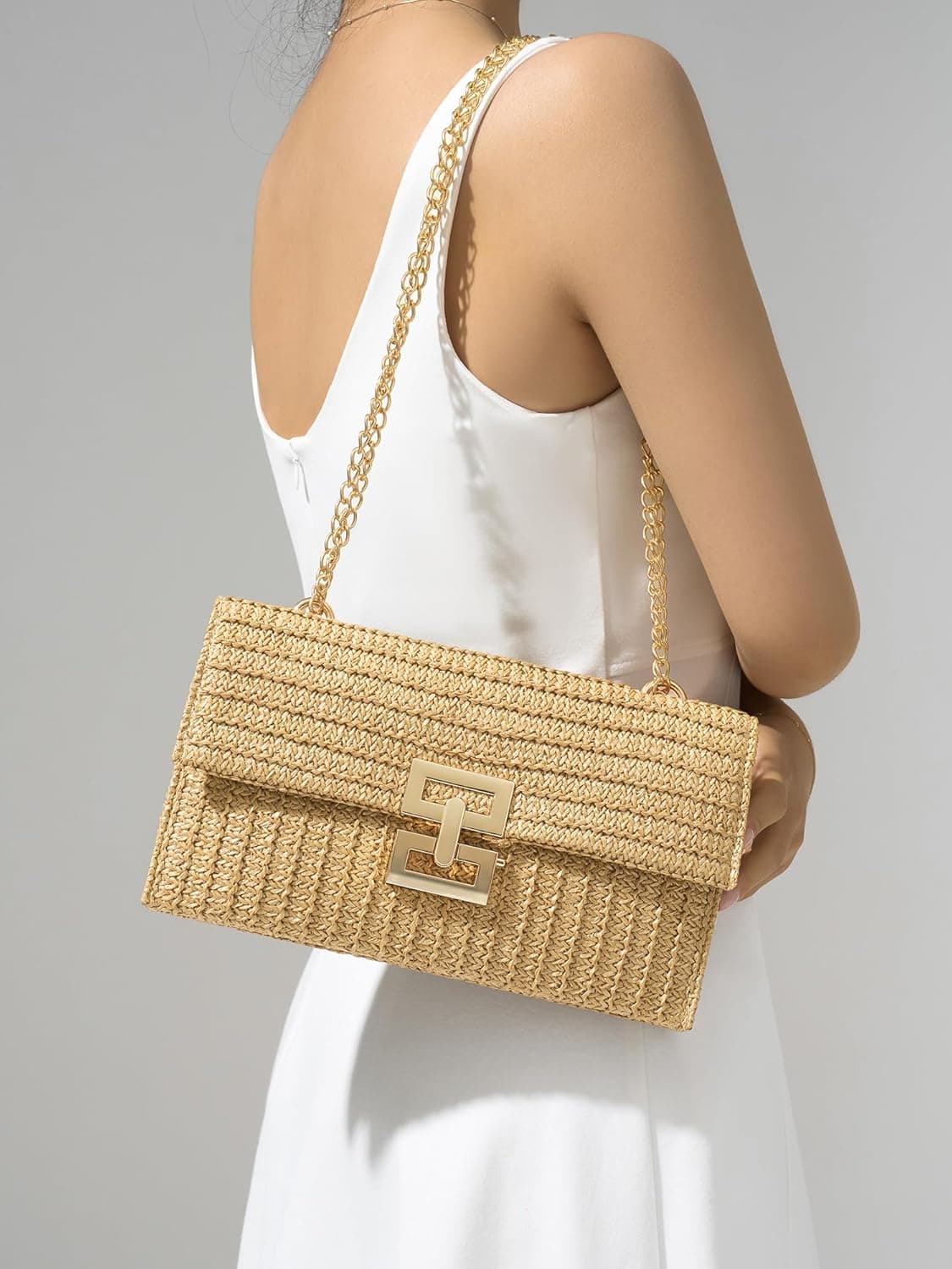 SWEETV Straw Purse Woven Beach Bag thumbnail 3