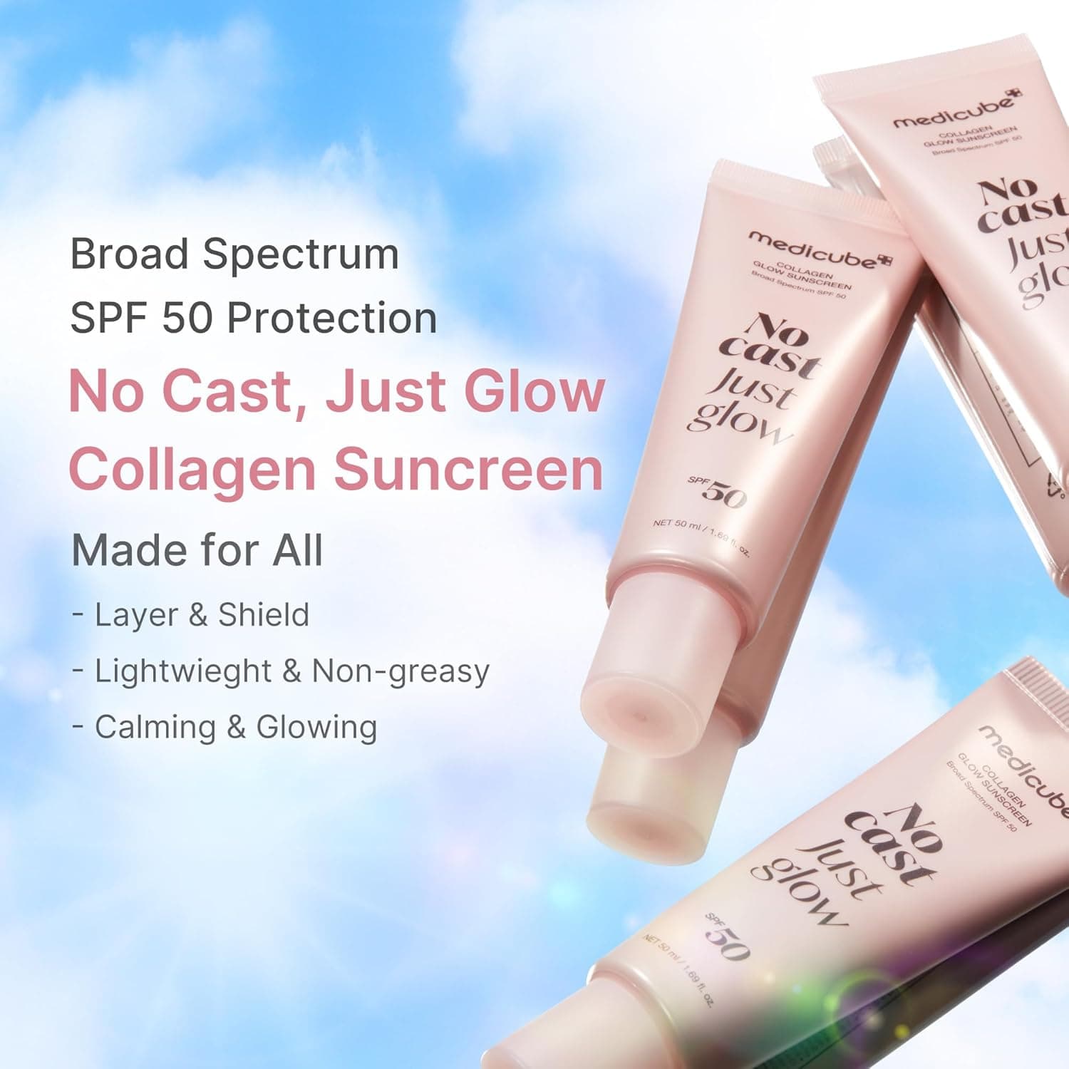 medicube No Cast Just Glow Collagen Sunscreen SPF 50 thumbnail 2