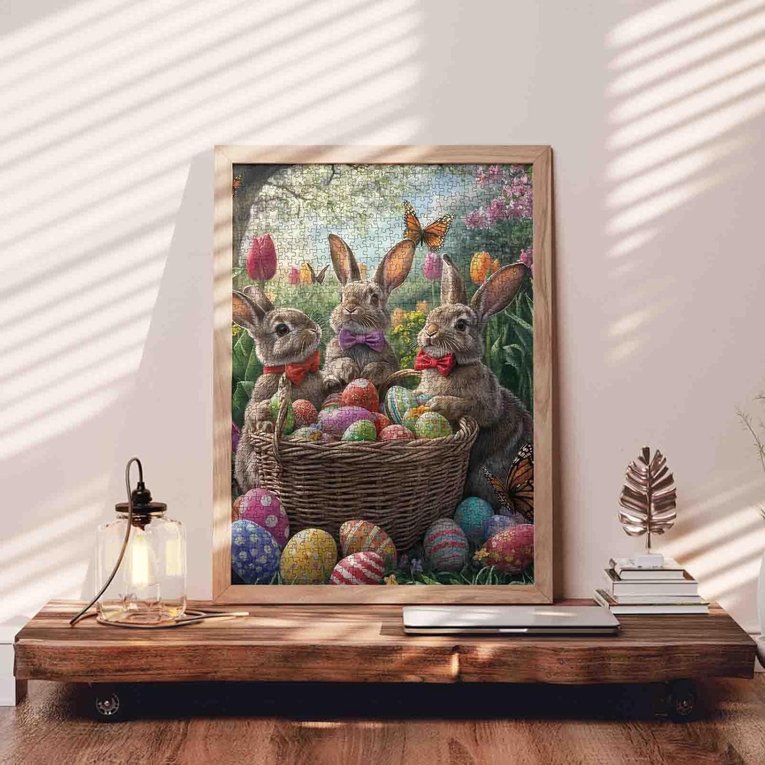 Cute Easter Bunnies and Colorful Eggs 1000 Piece Jigsaw Puzzle thumbnail 3