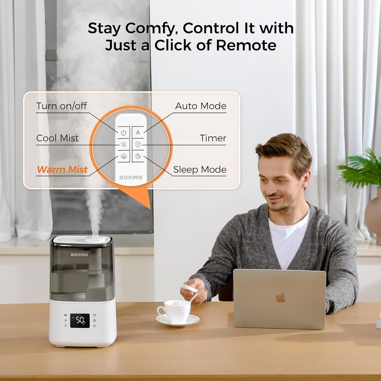 BOXING Warm and Cool Mist Humidifier thumbnail 4