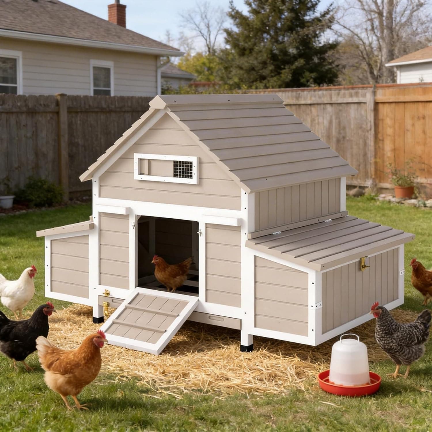 Large Chicken Coop with Run and Nesting Boxes image 1