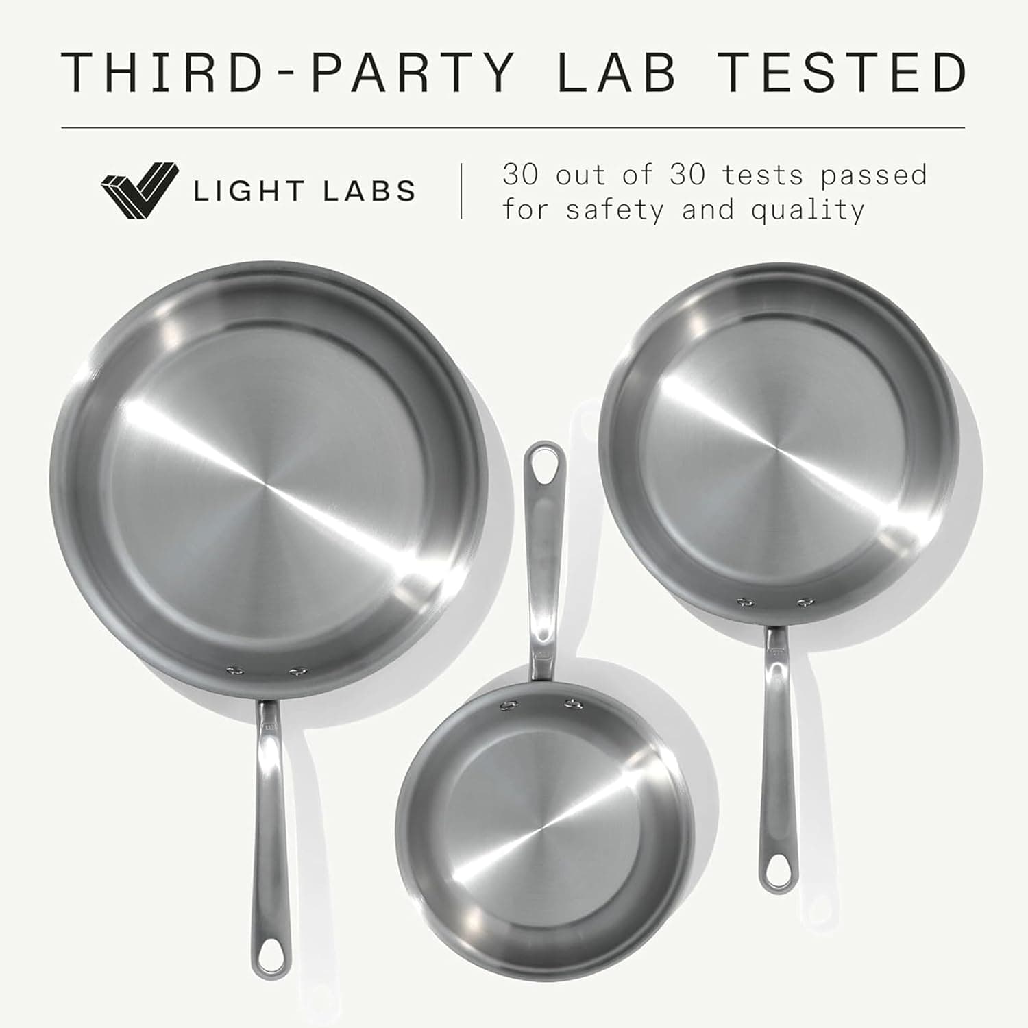 Made In 3-Piece Stainless Steel Frying Pan Set thumbnail 5