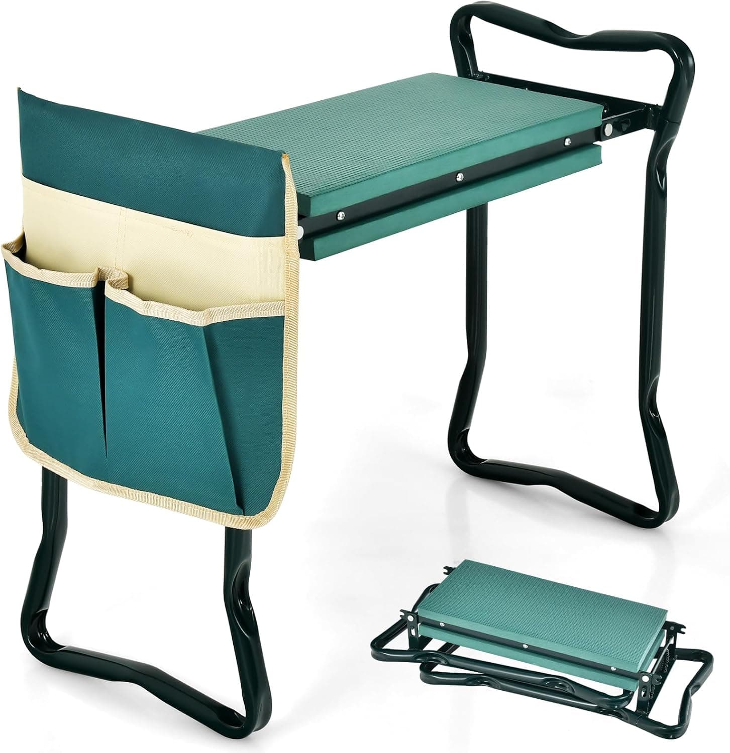 Goplus Garden Kneeler and Seat, Heavy-Duty Garden Bench w/Large Tool Pouch, Widen EVA Foam Kneeling Pad, Portable Gardening Gift for Women Men Seniors, Foldable Garden Stool for Kneeling &amp; Sitting : Patio, Lawn &amp; Garden — Spring Gift Ideas gift idea