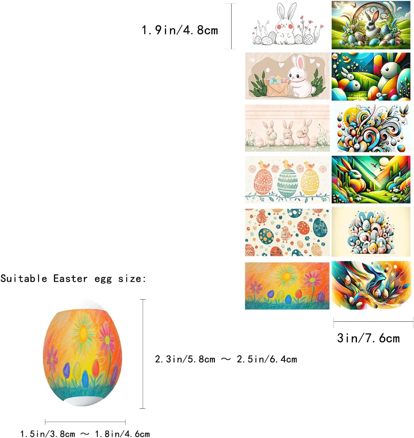48-Piece Heat Shrink Easter Egg Decorating Wraps thumbnail 2