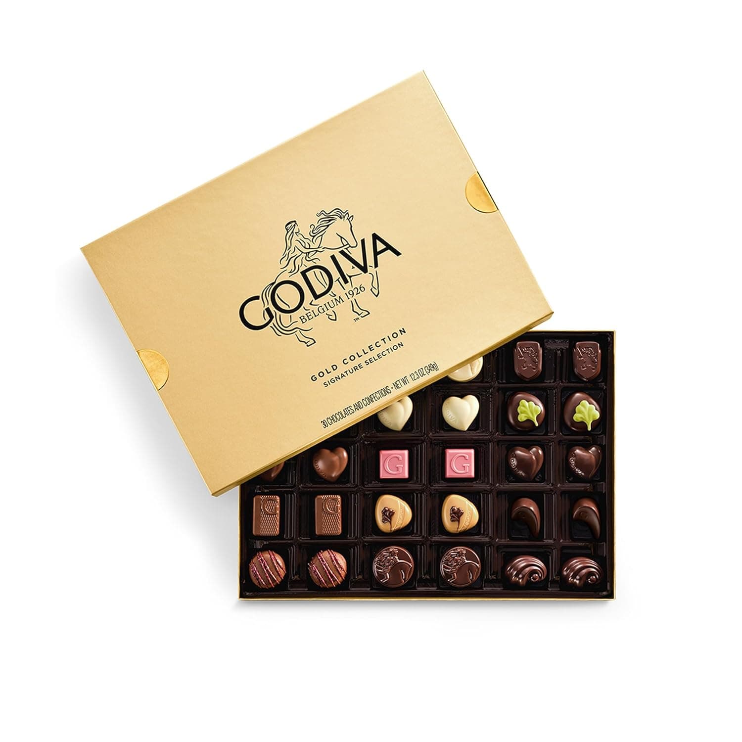 Godiva Gold Assorted Chocolate Gift Box, Belgian Dark and Milk Chocolates with Pralinés, Ganaches &amp; Caramels, Gourmet Gift for Birthdays, Holidays, Kosher, 30 Pc : Grocery &amp; Gourmet Food image 1
