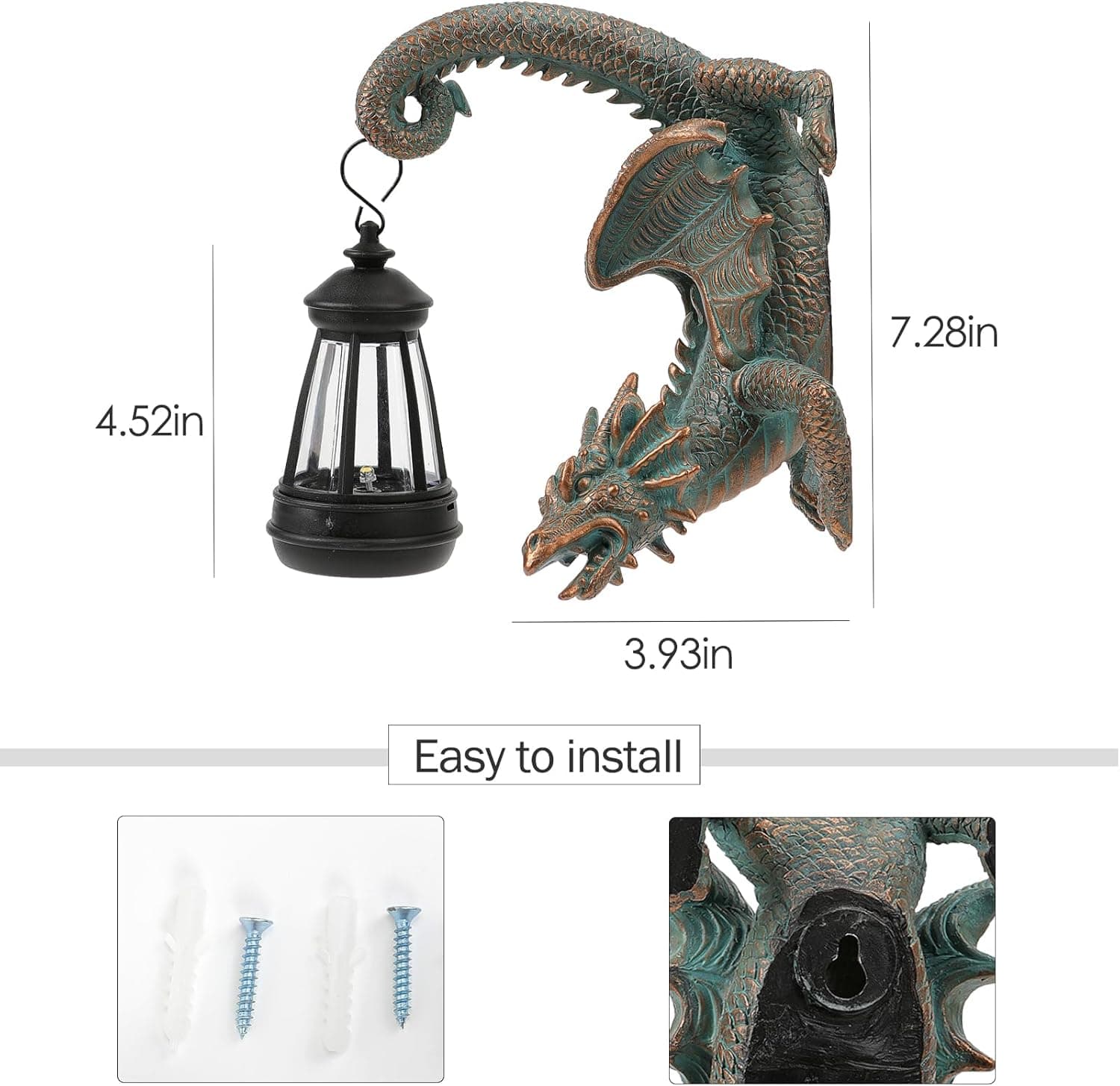 REYISO Solar Dragon Tree Hugger Statue Wall Decor thumbnail 2