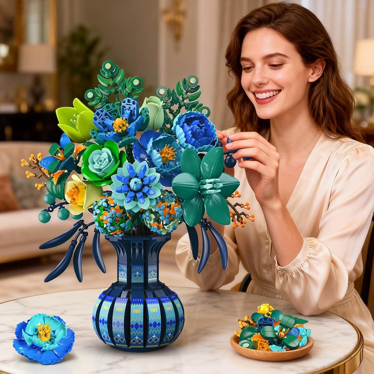 PLAXSOON Flowers Building Set with Vase - Botanical Collection thumbnail 2