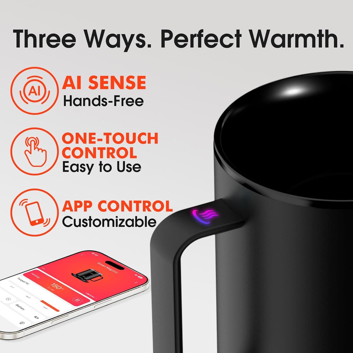 Vsitoo S3 Heated Smart Mug - 12oz Temperature Control Mug Warmer thumbnail 4