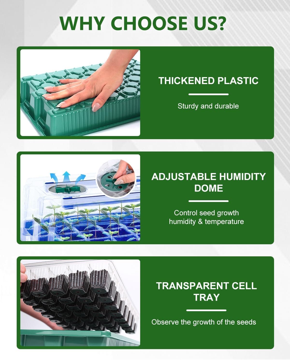 joyhalo 40 Cell Seed Starter Kit with Grow Light and Heating Mat thumbnail 4