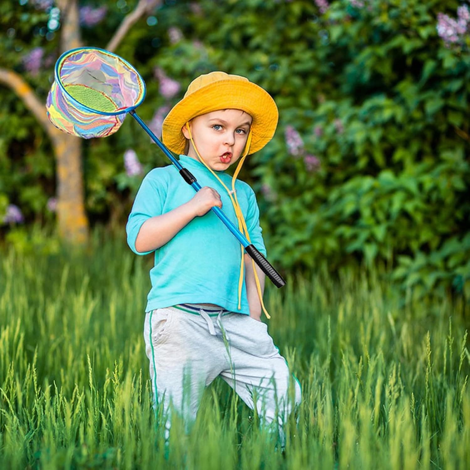 LPEIEB Fishing Nets with Bucket Fishing Retractable Landing Net Lightweight Aluminum Pole with Non-Slip Handle for Catch and Release and Release Frogs Butterfly Youth Outdoor : Sports &amp; Outdoors thumbnail 2