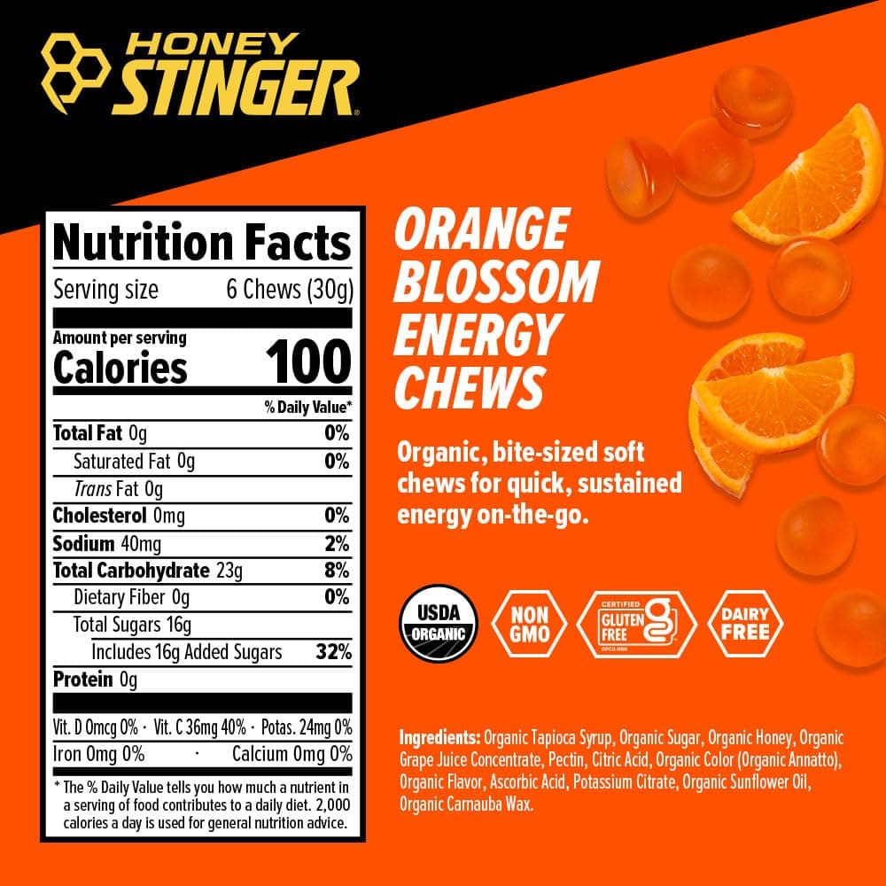 Honey Stinger Organic Orange Blossom Energy Chew (Pack of 12) thumbnail 2