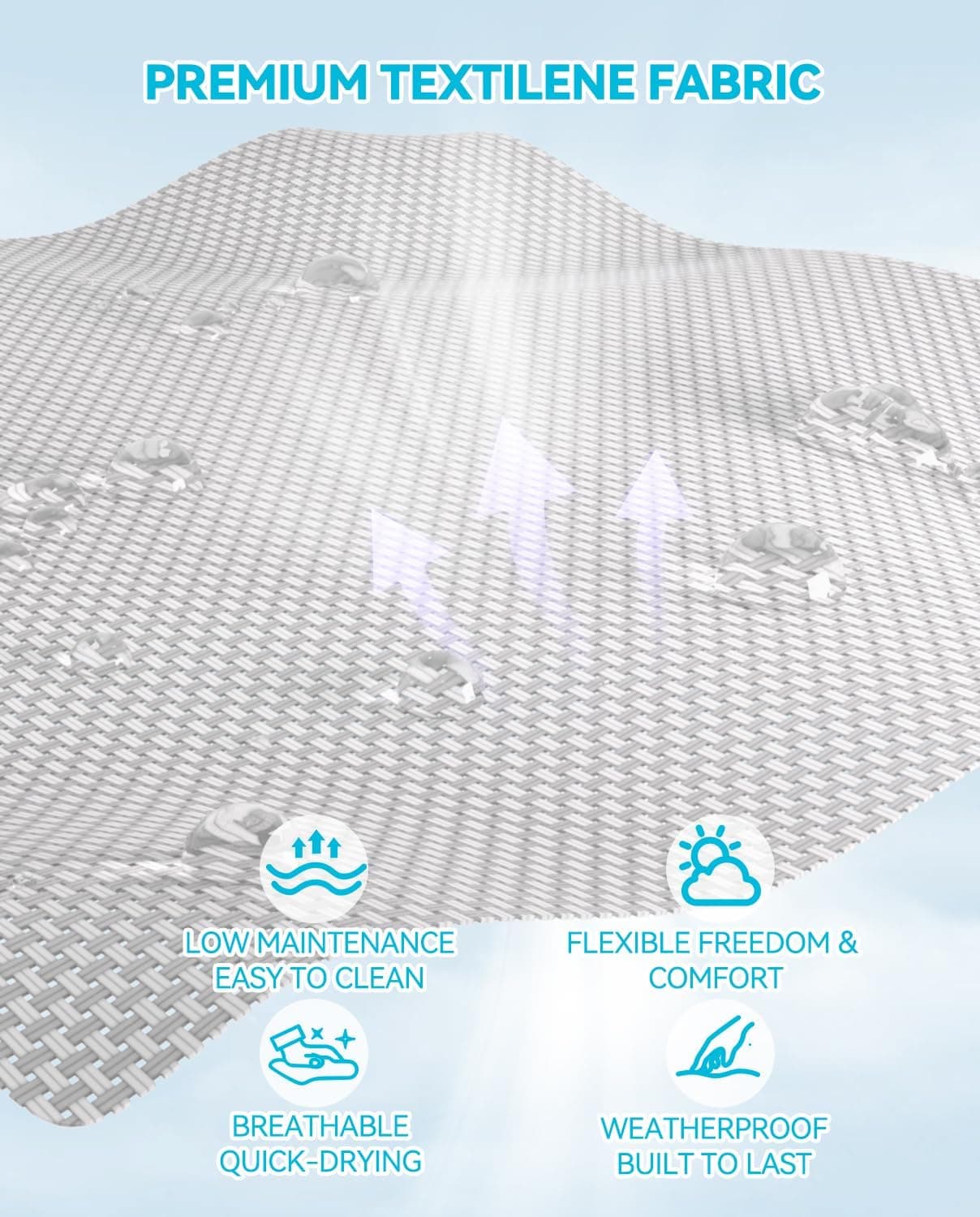 U ULAND Chaise Lounge Outdoor, Aluminum Outdoor Chaise Lounge Set of 2 Assemble-Free, Patio Lounger Poolside Lay Flat Sunbathing Adjustable Backrest Pool Lounge Chair : Patio, Lawn &amp; Garden thumbnail 4