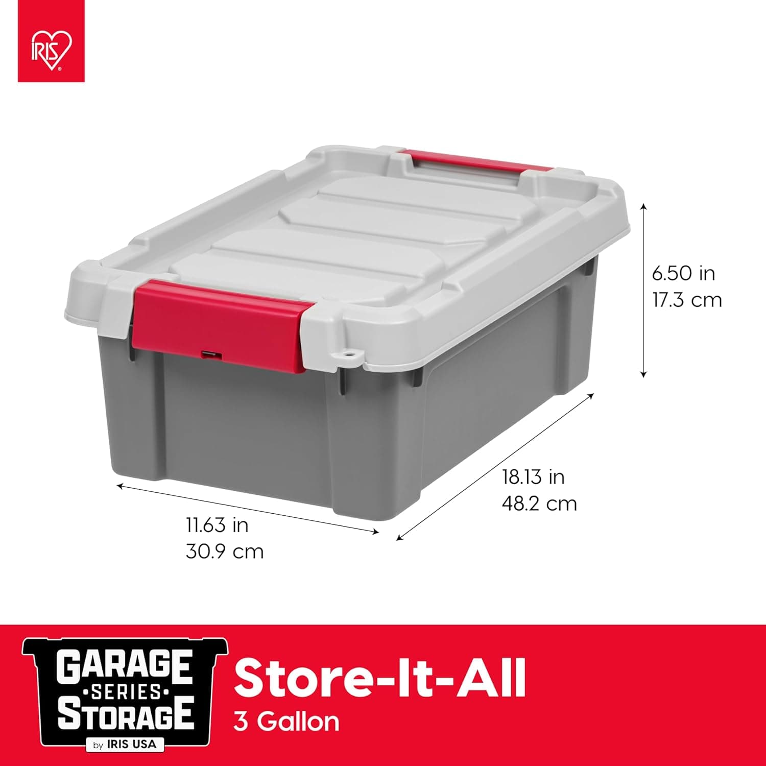 IRIS USA 3 Gallon Lockable Storage Totes with Lids, 5 Pack thumbnail 3