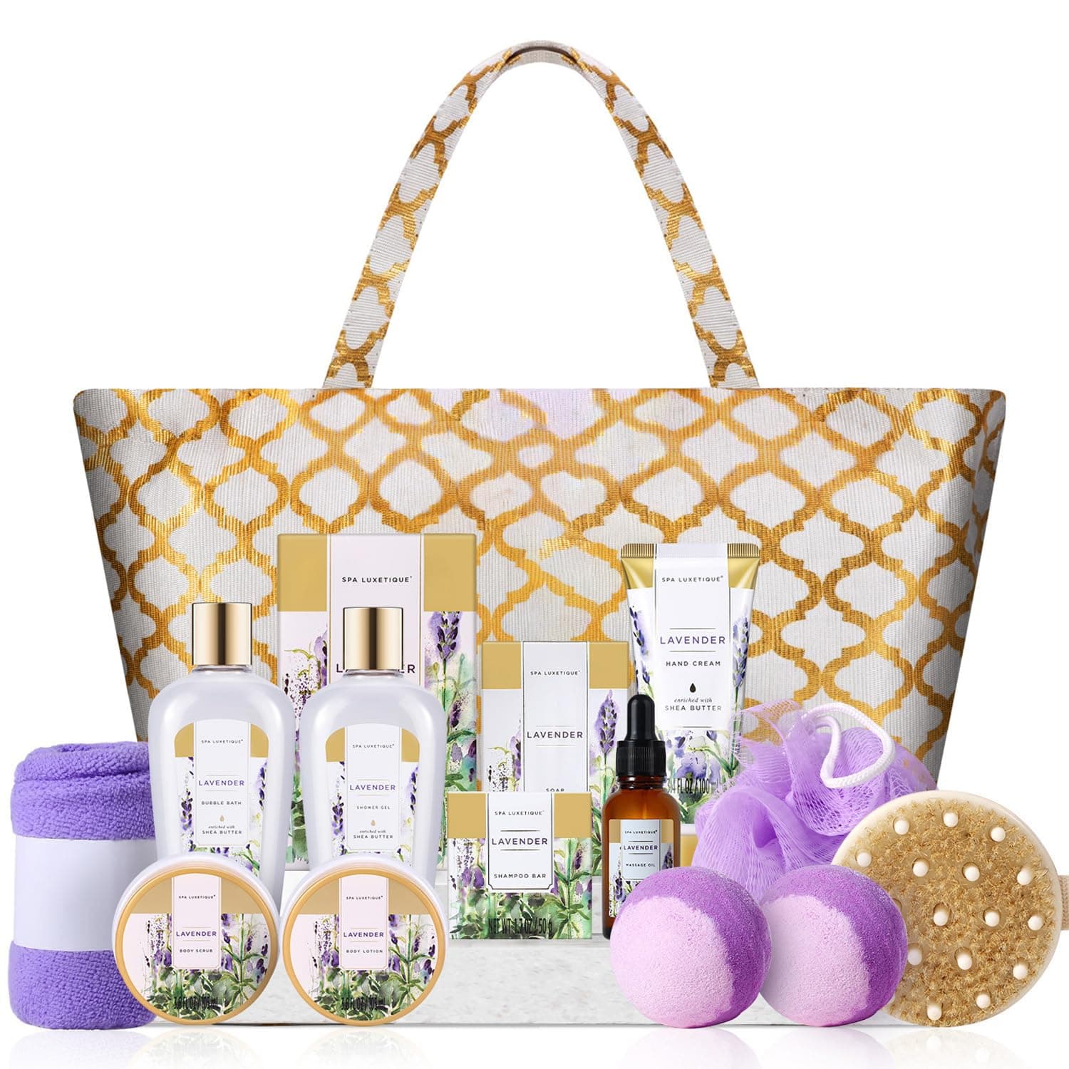 Spa Luxetique Lavender Bath & Body Gift Set with Tote Bag image 1