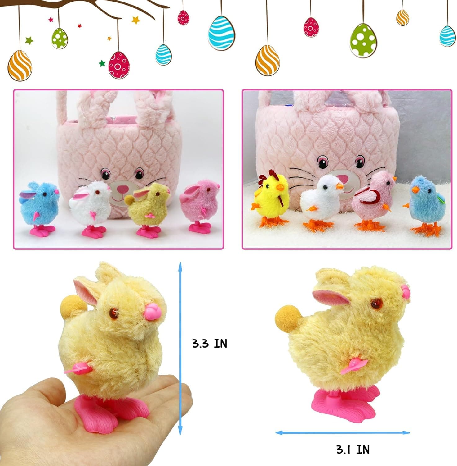 8 Pack Prefilled Easter Eggs with Wind-Up Jumping Bunnies and Chicks thumbnail 2