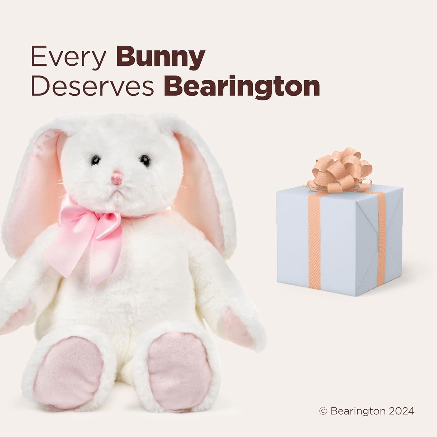 Bearington Loppy The Plush Bunny - 16" Pink Stuffed Bunny thumbnail 5