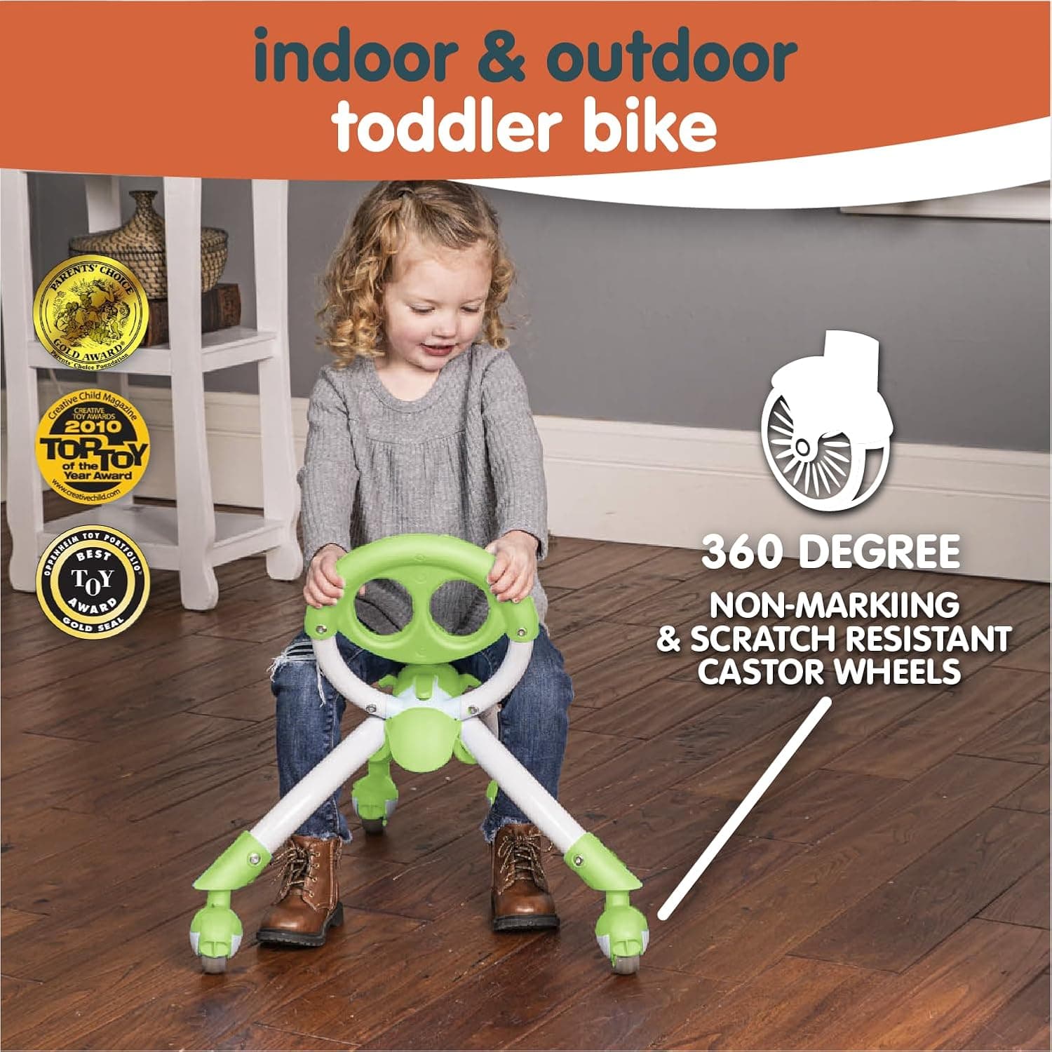 YBIKE Pewi Elite Bike Walking Ride On Toy, Light Green thumbnail 4