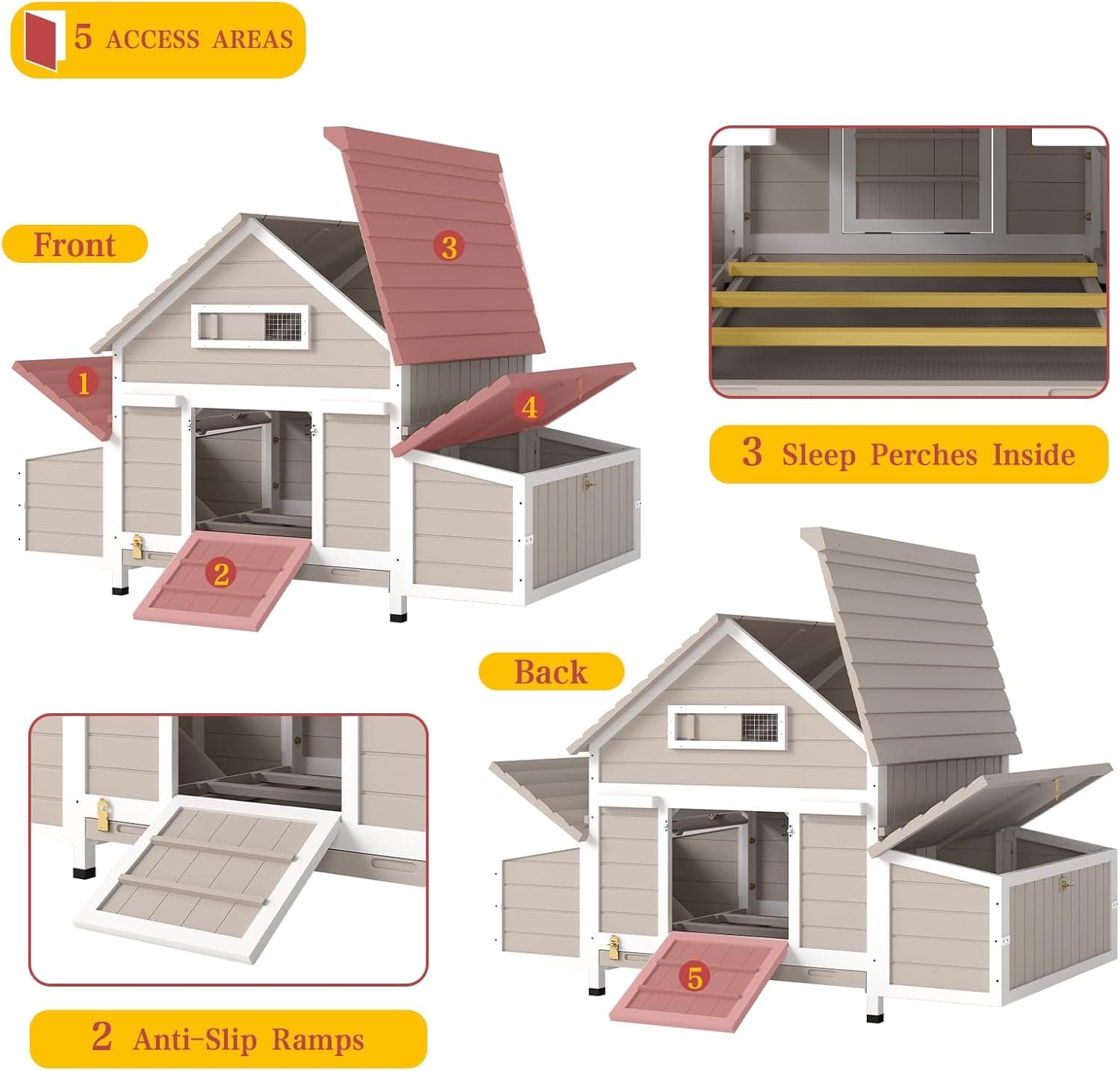 Large Chicken Coop with Run and Nesting Boxes thumbnail 4