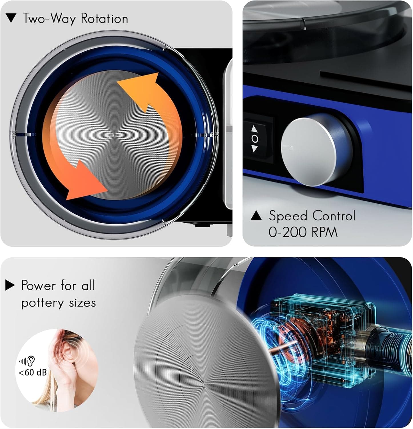 Catcrafter Pottery Wheel for Kids Adult and Beginners - Complete Pottery Set for Teens with 6" Turntable, 2.2lb Clay, Art Supplies Sculpting Tools, Craft Gifts for Teens Adults (Blue) thumbnail 3