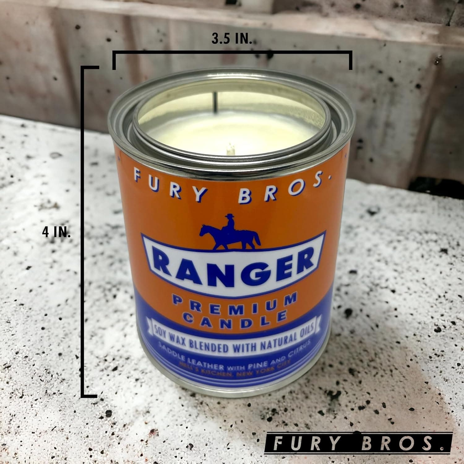 Fury Bros. Ranger Scented Candle - Saddle Leather Pine Citrus thumbnail 3