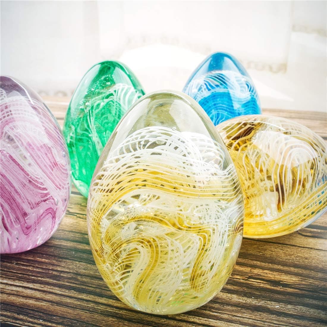Crystal Blessings Paperweight Easter Egg Blown Glass Figurine - Yellow thumbnail 5