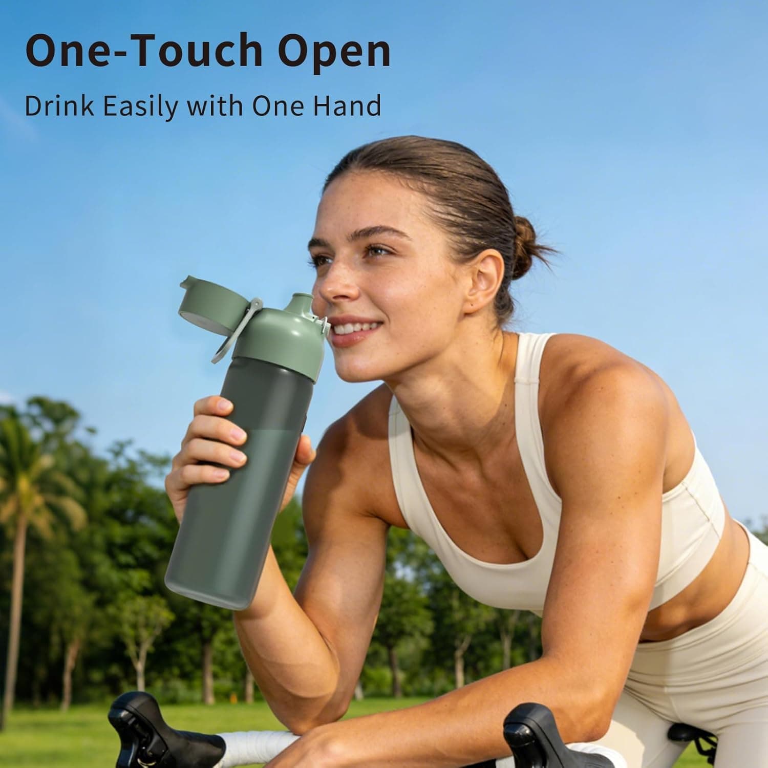 Levore 26oz Clear Water Bottle with One-Hand Flip Lid thumbnail 3