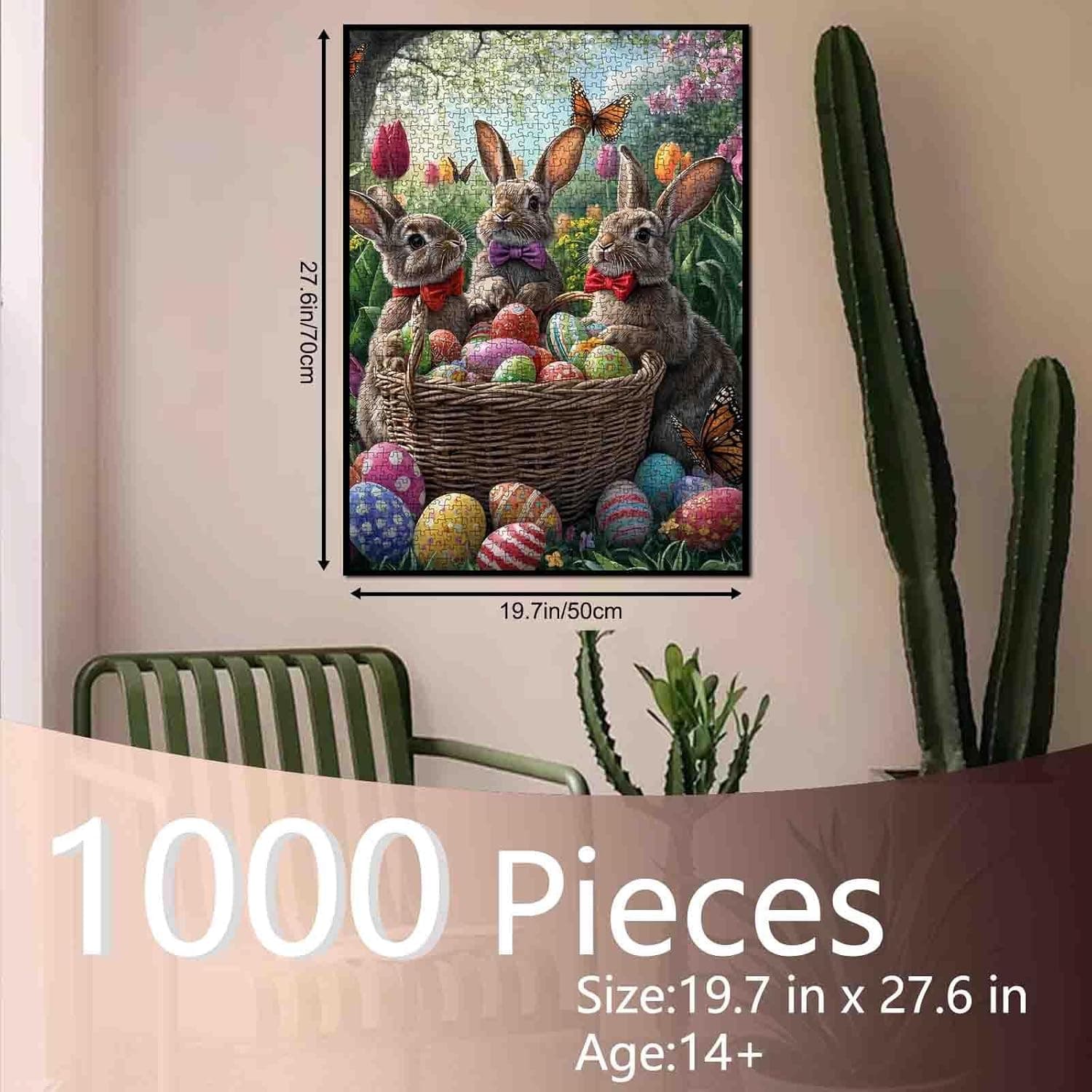 Cute Easter Bunnies and Colorful Eggs 1000 Piece Jigsaw Puzzle thumbnail 2