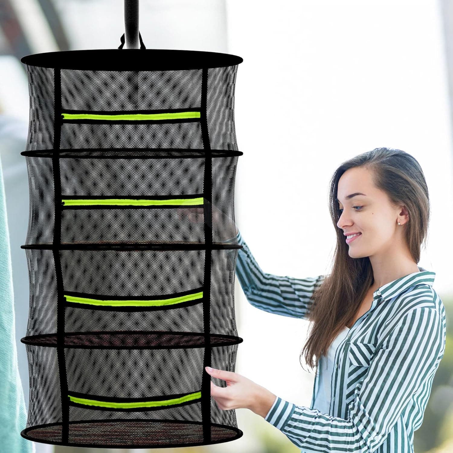 MEKOLIFE Herb Drying Rack - 6 Layer Hanging Mesh with Pruning Shears thumbnail 5