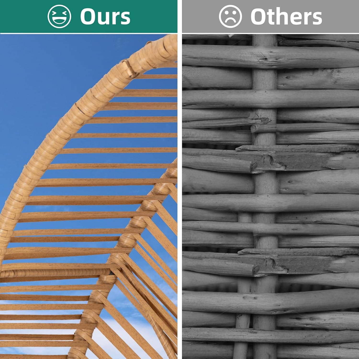 Shintenchi Wicker Egg Chair with Cushion thumbnail 5