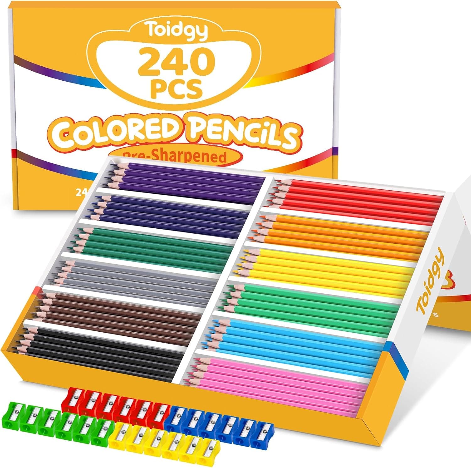 240 Pack Colored Pencils with Sharpeners - Bulk Assorted Colors — Spring Gift Ideas gift idea