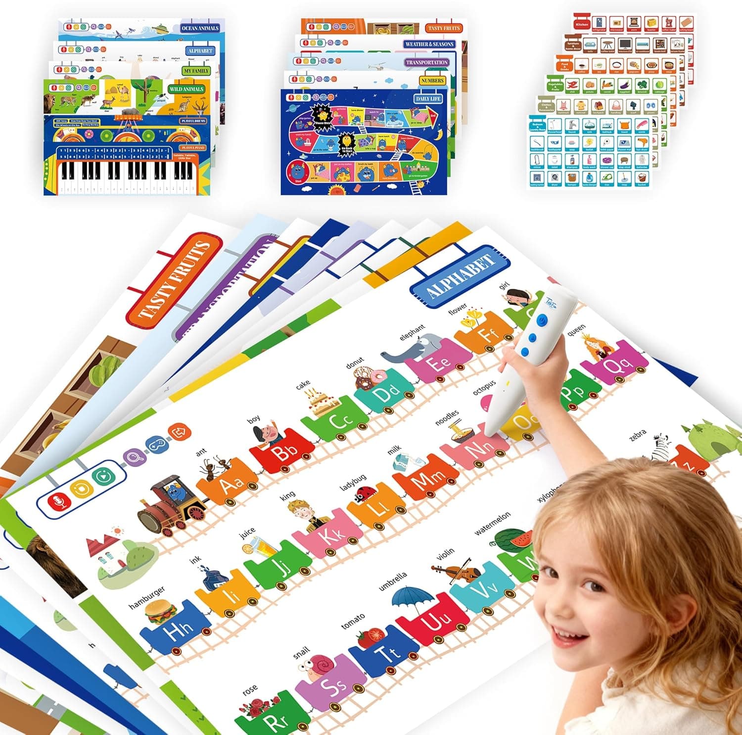 Easter Gifts for Kids: Interactive Learning Posters with Pen
