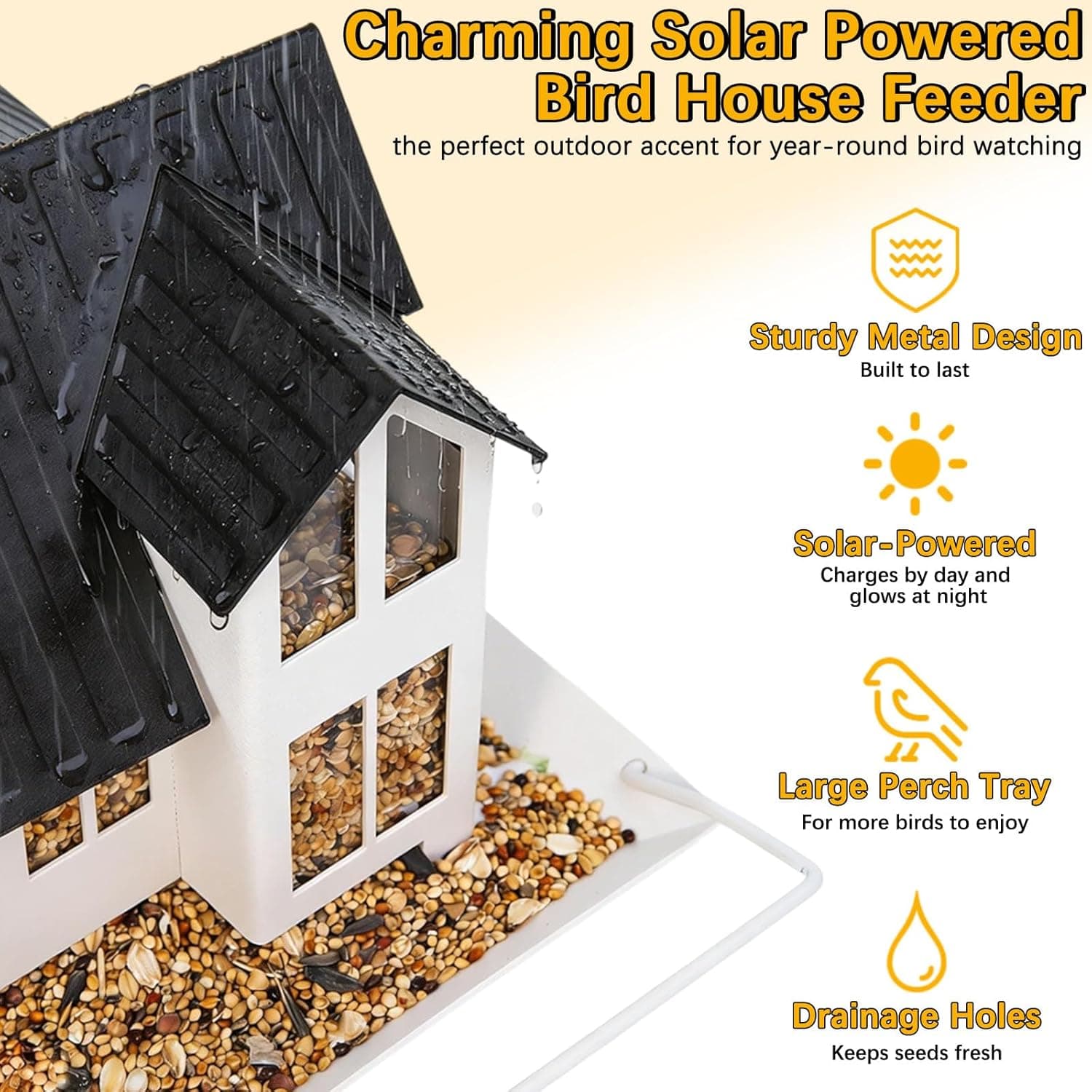 Solar Bird Feeder with Lights thumbnail 3