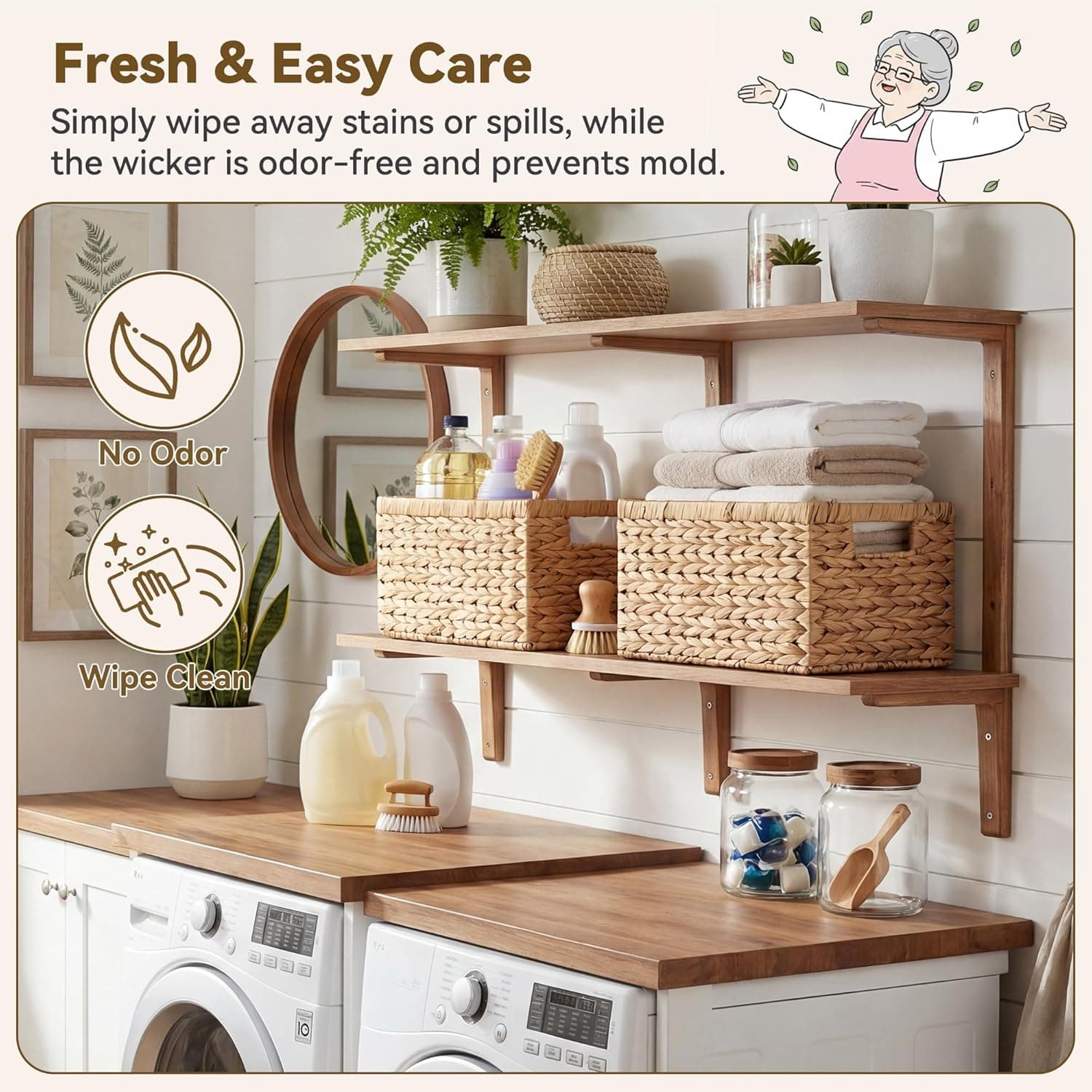 GRANNY SAYS Wicker Storage Baskets, 2-Pack thumbnail 4