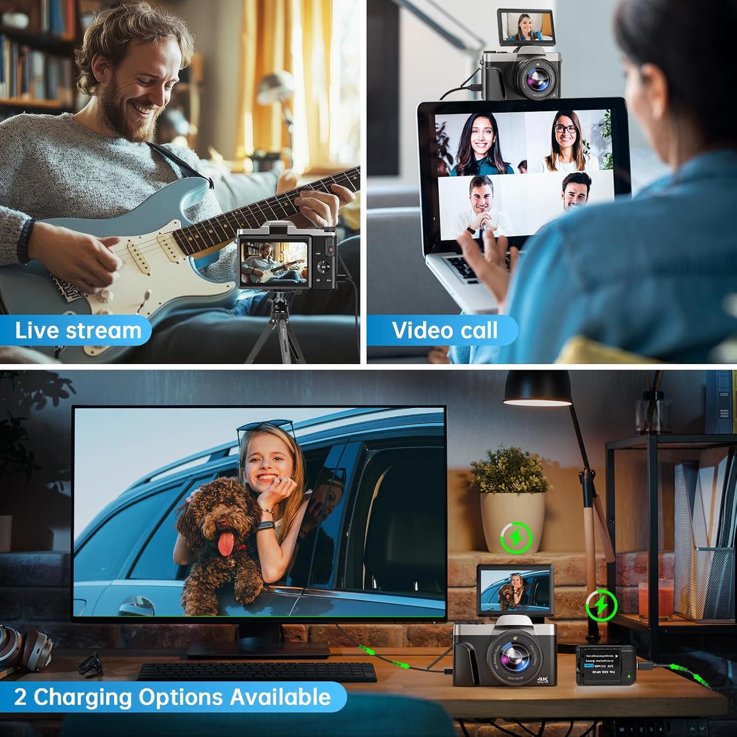 4K Digital Camera with WiFi and 64MP Auto-Focus thumbnail 4