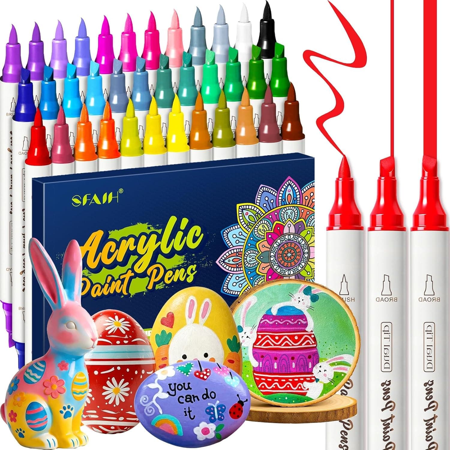 SFAIH 36 Colors Acrylic Paint Markers with Dual Tips — Easter Gifts gift idea
