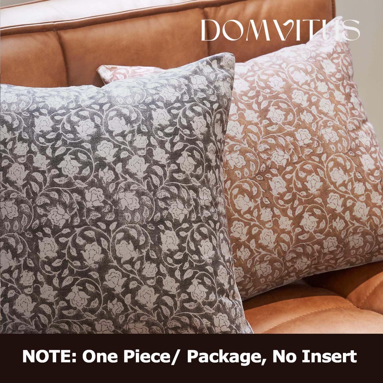DOMVITUS Floral Pillow Covers 18x18, Throw Pillows for Couch, Floral Print Pillow Cover, Decorative Neutral Accent Throw Pillow Covers for Living Room, 1PC, Taupe : Home &amp; Kitchen thumbnail 3