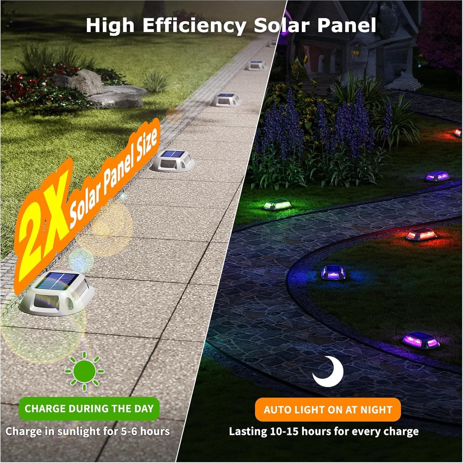 4-Pack Solar Driveway Lights with Multi-Color LED thumbnail 4