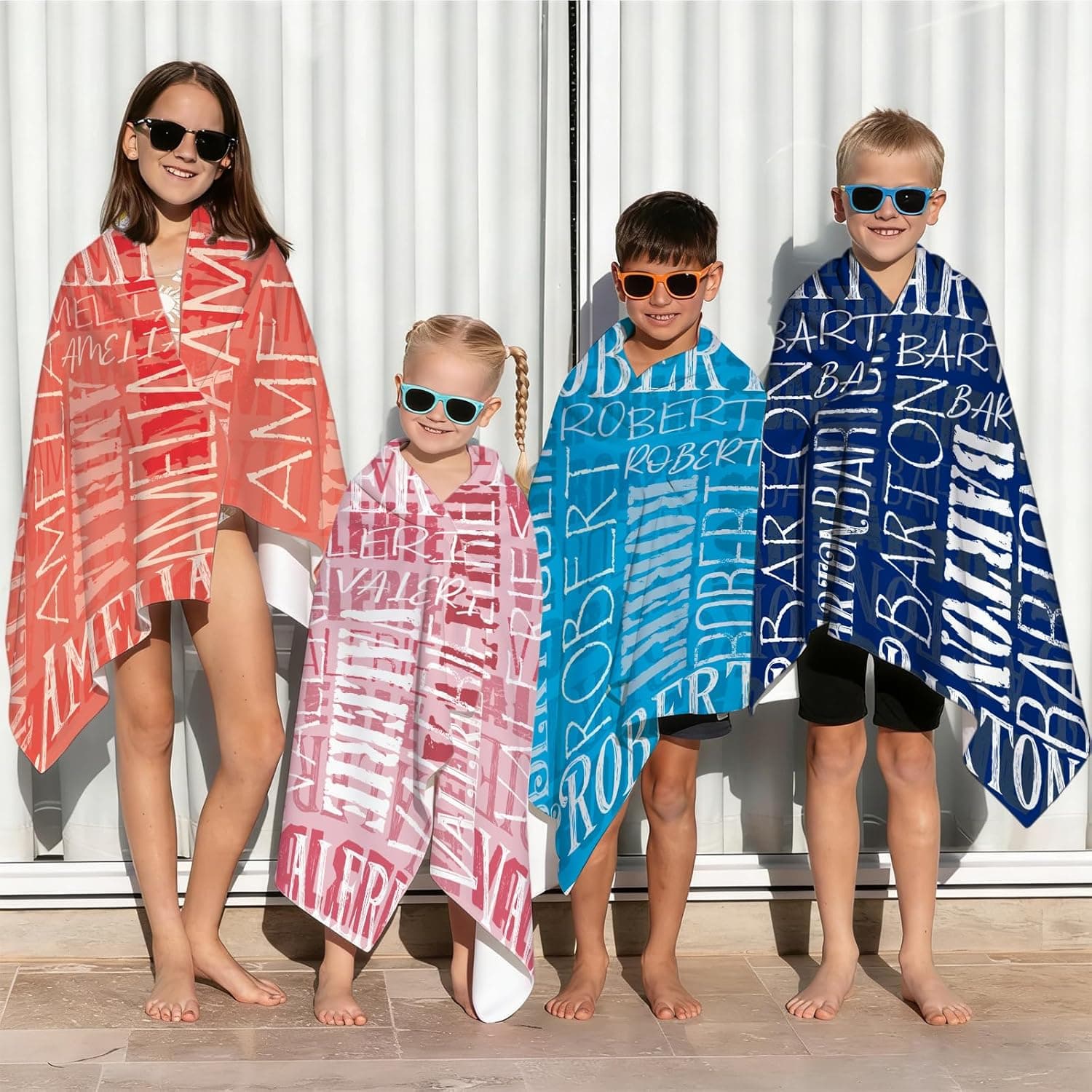 Yoke Style Personalized Beach Towels for Kids, Custom Sand Free Microfiber Beach Towel with Your Name, Customized Quick Dry Pool Towels Easter Gifts for Girls Boys Toddler : Home &amp; Kitchen thumbnail 3