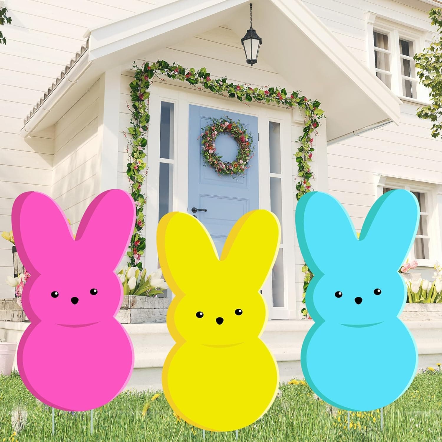 24in Bunny Yard Sign Stakes - Outdoor Lawn Decorations for Easter Party Supplies : Patio, Lawn &amp; Garden image 1