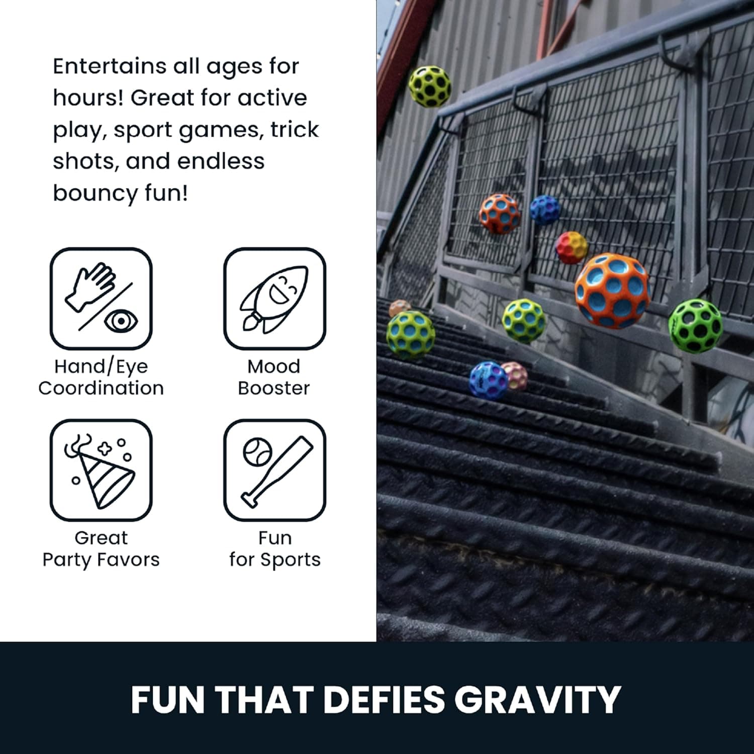 Waboba Gradient Moon Ball 2 Pack - Super Bouncy Wall Balls for Kids and Teens - Outdoor Sports Toy Gift - Rainbow &amp; Undersea : Toys &amp; Games thumbnail 5