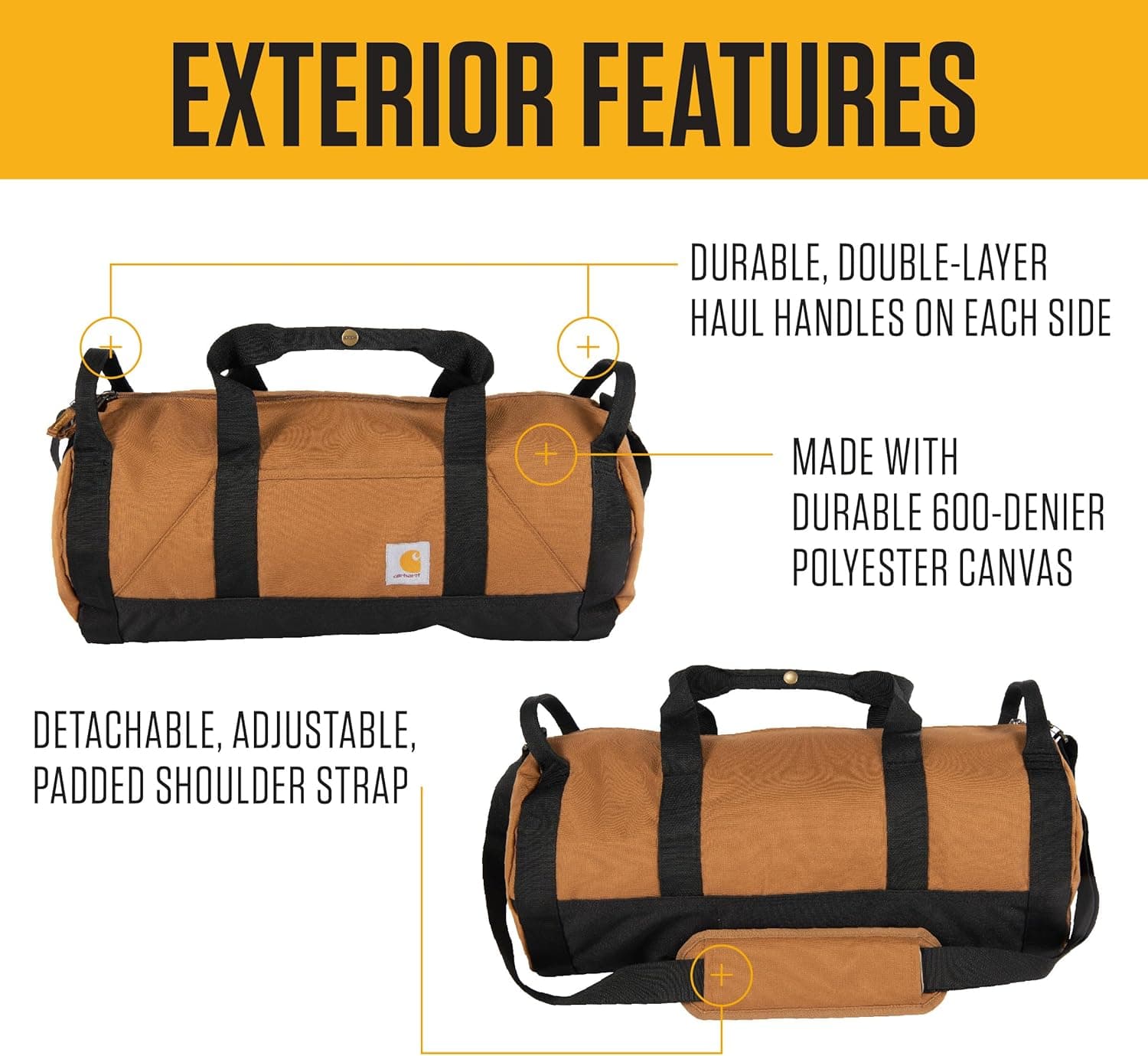 Carhartt Classic Round Duffel with Utility Pouch - 25L thumbnail 2