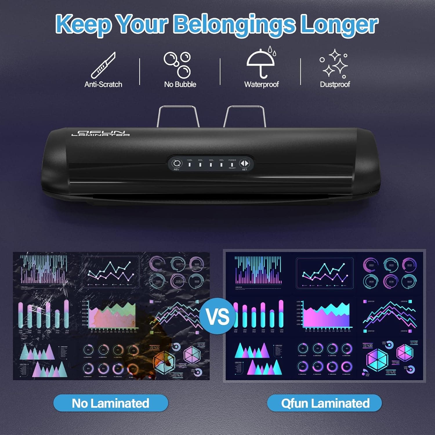 3-10 Mil Commercial Laminator Machine with Laminating Sheets, 4-Roller Jam-Free Thermal Laminator Machine 11x17, Fast Warm-up 13 Inch Laminating Machine, Hot Lamination Machine for Office School Home : Office Products thumbnail 5