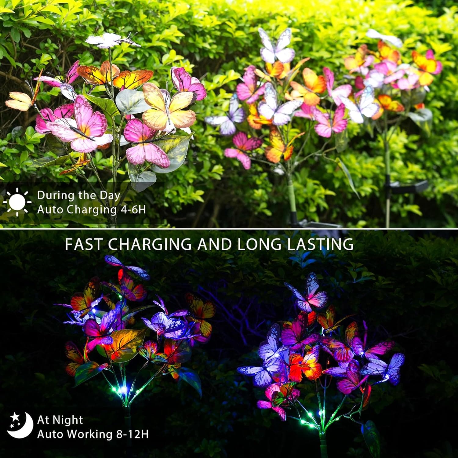 Solar Garden Lights - Butterfly & Flower Design (2 Pack) thumbnail 4