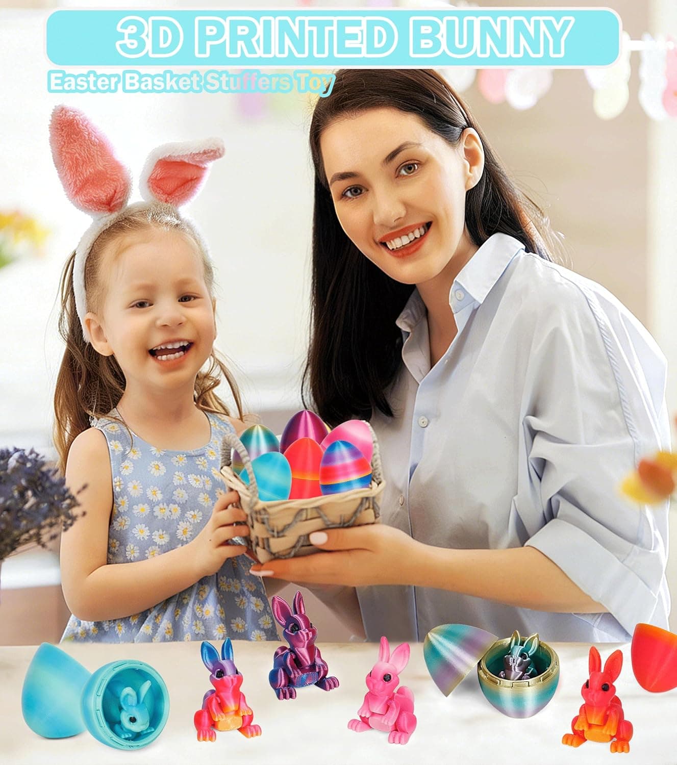 ONEVIVE 3D Printed Bunny Egg with Articulated Rabbit Inside thumbnail 5