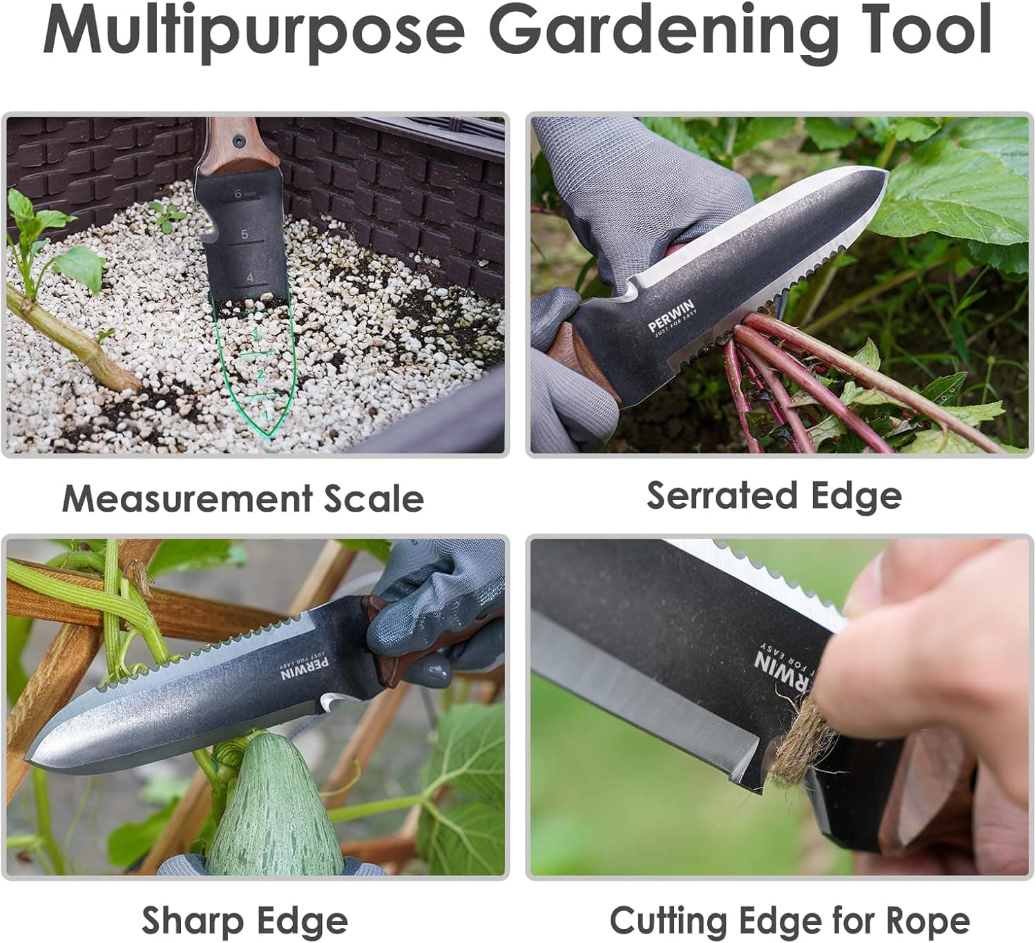 PERWIN Hori Hori Garden Knife with Sheath thumbnail 2