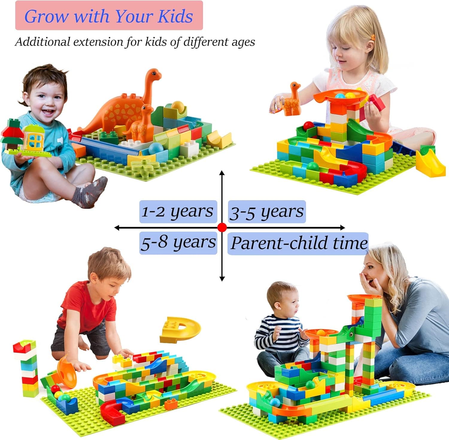 Klobroz Marble Run Building Blocks - 145 PCS STEM Toy Set thumbnail 4